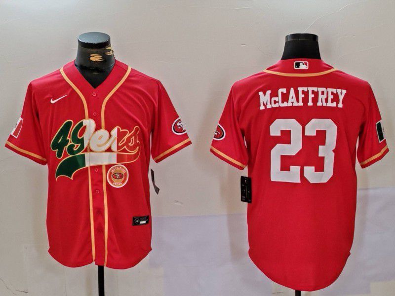 Men San Francisco 49ers #23 Mccaffrey Red Second generation Mexican Joint Name 2024 Nike Limited NFL Jersey style 3->san francisco 49ers->NFL Jersey